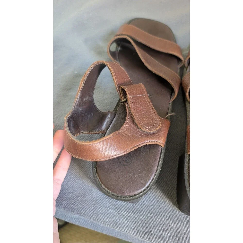 Montego Bay Club Leather Size 8.5 Sandals Made In Brazil Women's Shoes